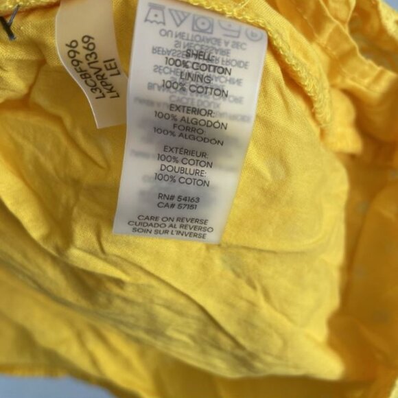 Karl Lagerfeld Dress Women’s 6 Yellow Eyelet Button-Front - Picture 7 of 8